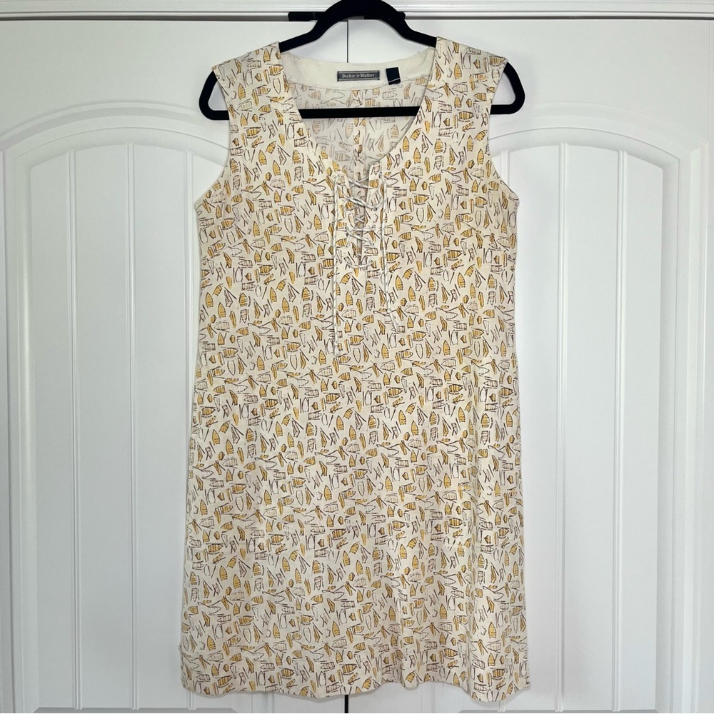 Dickie Walker Women’s Nautical Boat Marine Sleeveless Shift Dress Size Medium